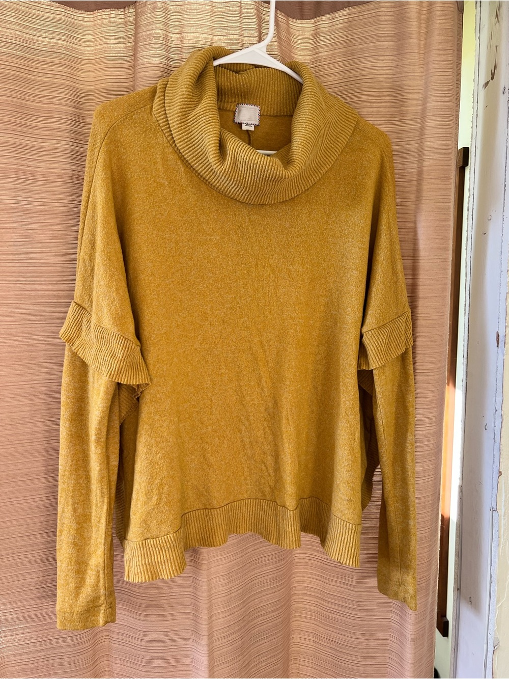 Women’s Mustard Cowl Neck Sweater